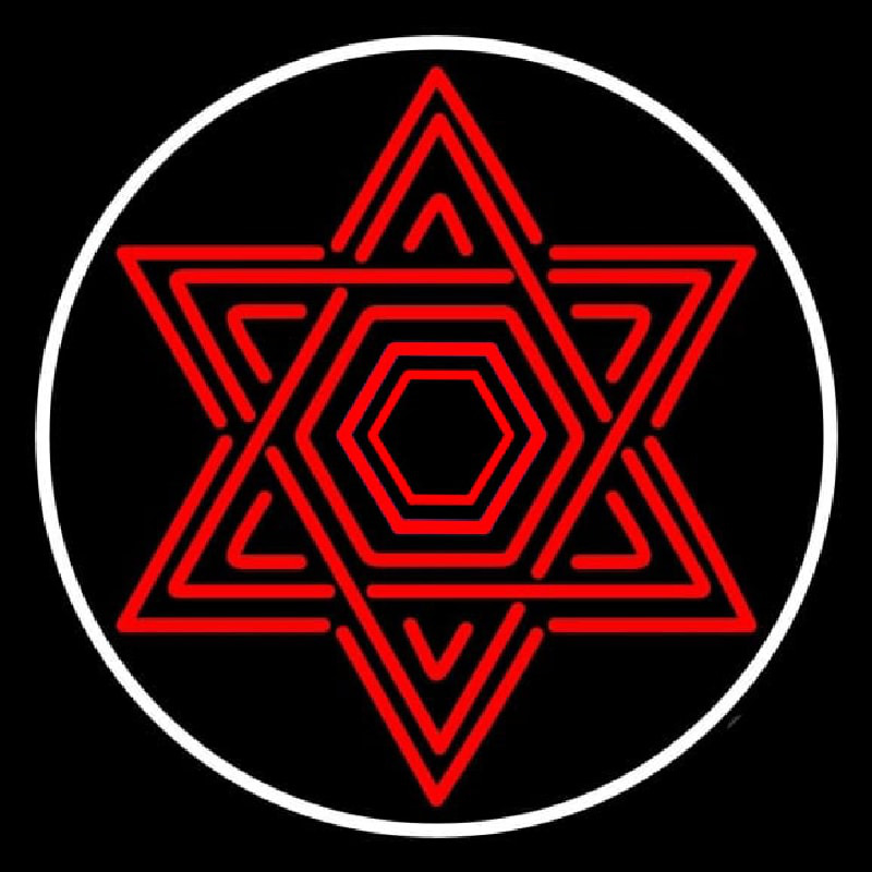 Star Of David Judaism With Border Neonskylt