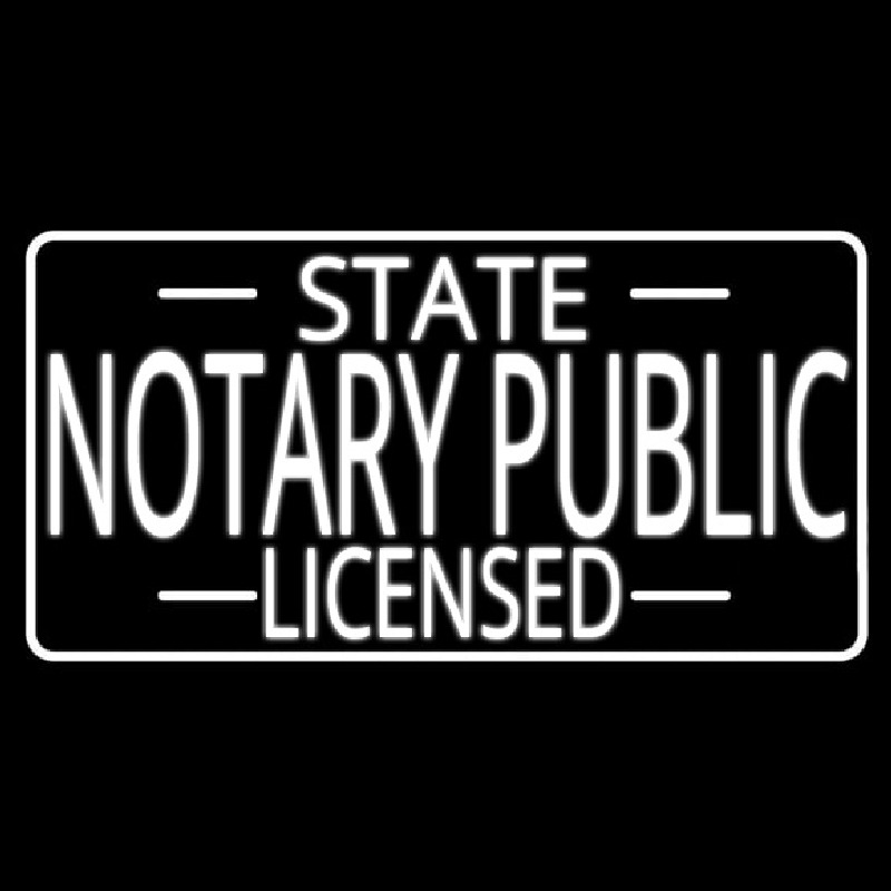 State Notary Public Licensed Neonskylt