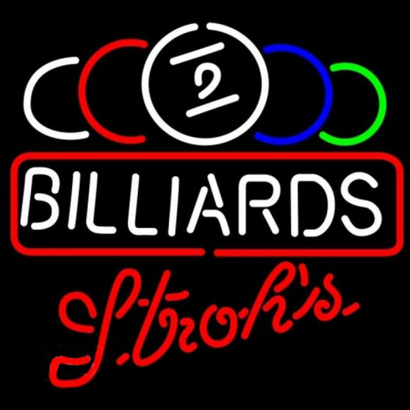 Strohs Ball Billiards Te t Pool Beer Sign Neonskylt