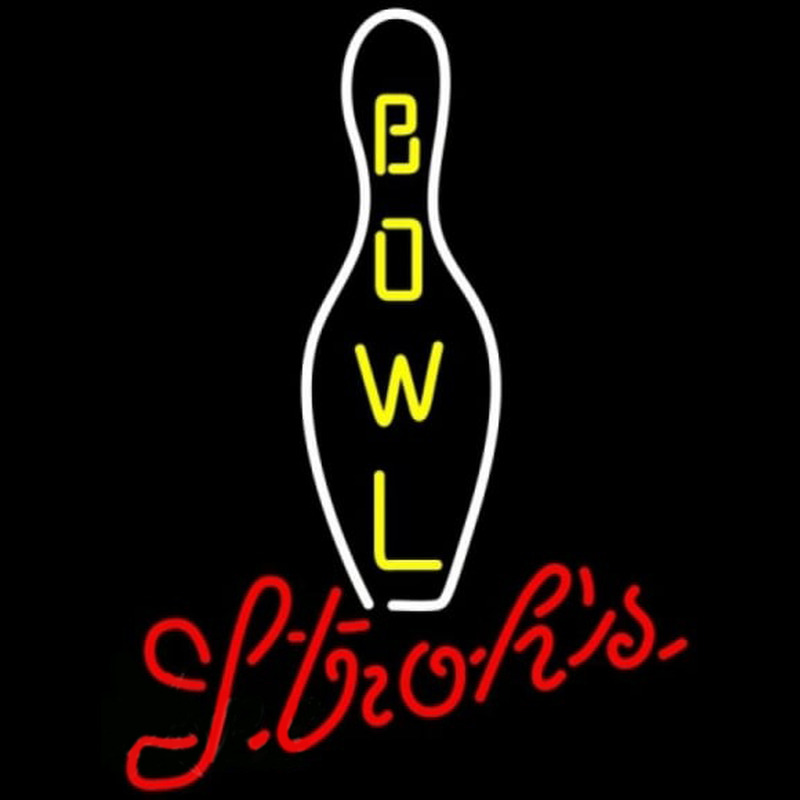 Strohs Bowling Beer Sign Neonskylt
