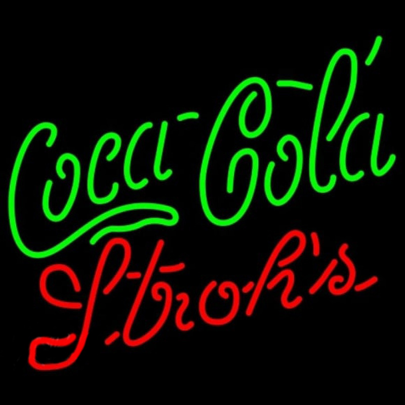 Strohs Coca Cola Green Beer Sign Neonskylt