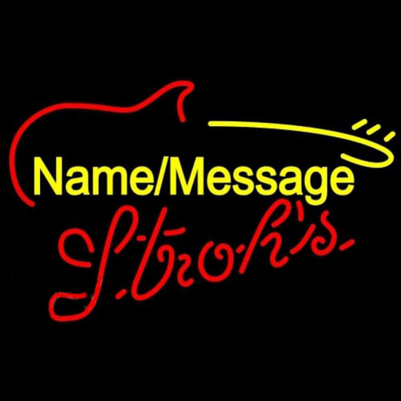 Strohs Electric Guitar Beer Sign Neonskylt