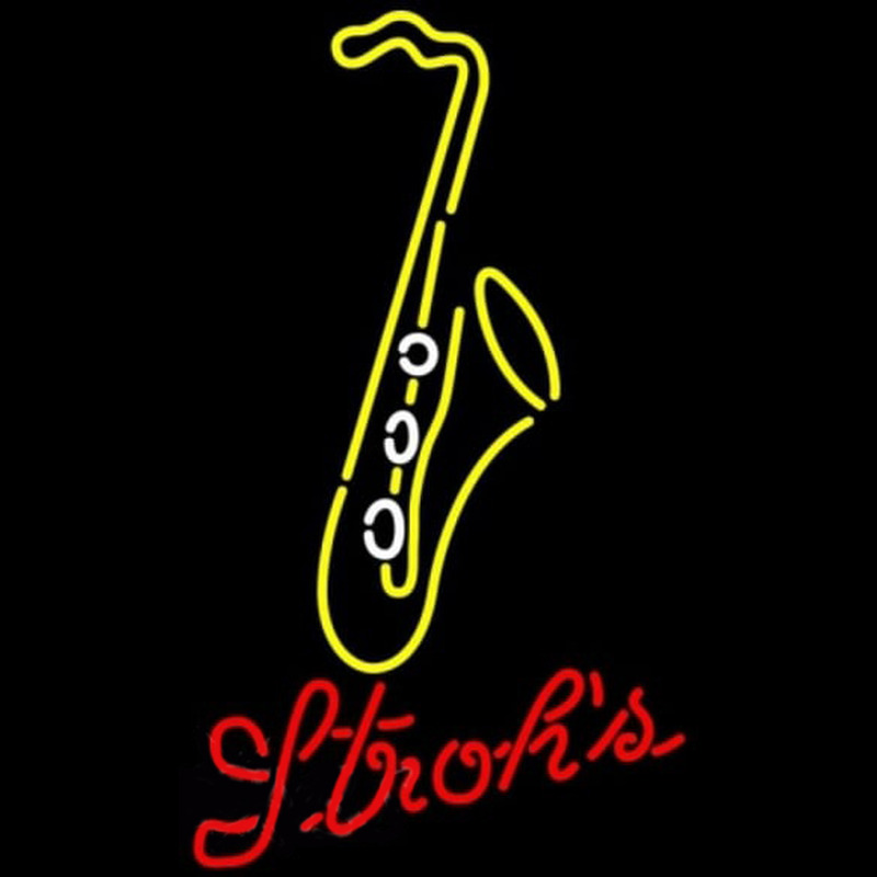 Strohs Yellow Poker Beer Sign Neonskylt