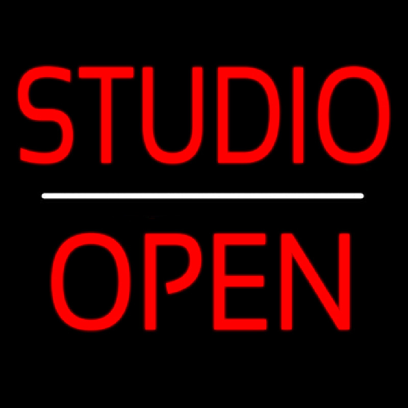 Studio Open White Line Neonskylt