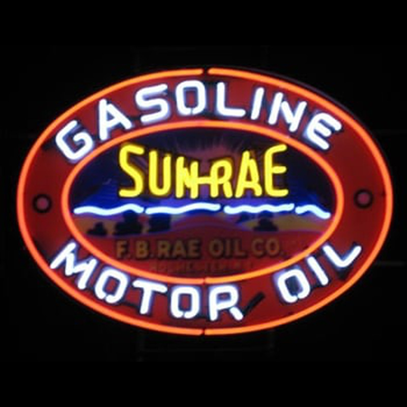 Sun-Rae Motor Oil Gasoline Neonskylt