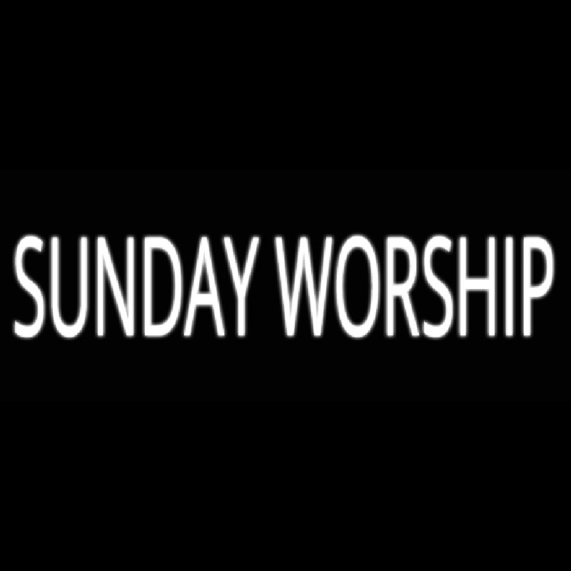 Sunday Worship Neonskylt