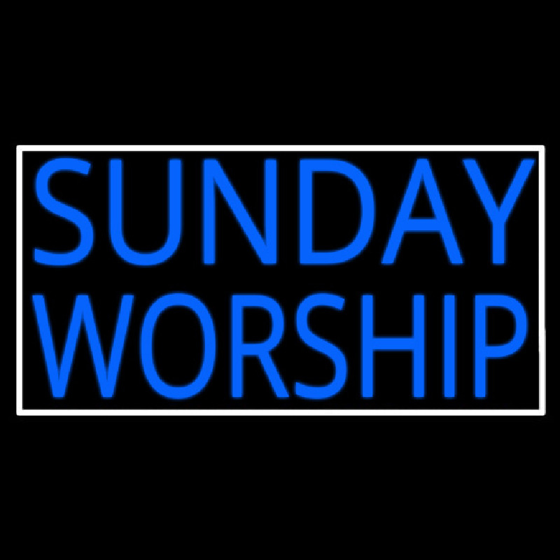 Sunday Worship With Border Neonskylt