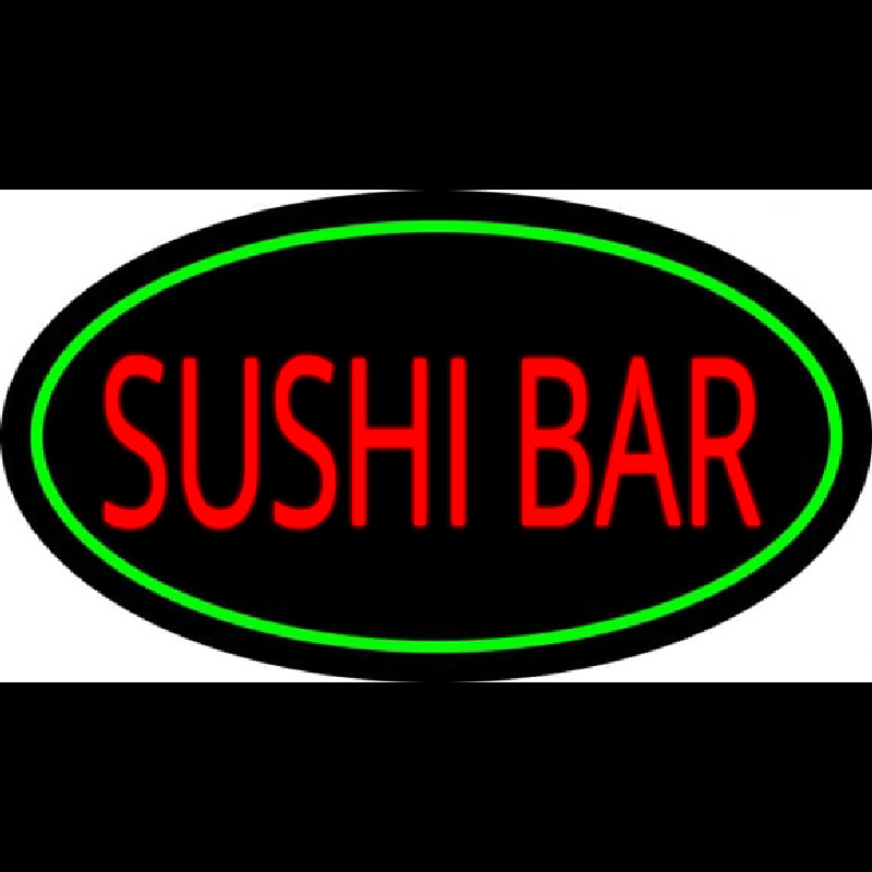 Sushi Bar Oval Green Neonskylt