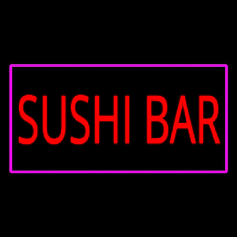 Sushi Bar Rectangle Pink Neonskylt