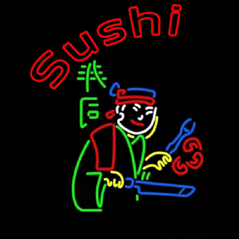 Sushi Chef Logo Neonskylt