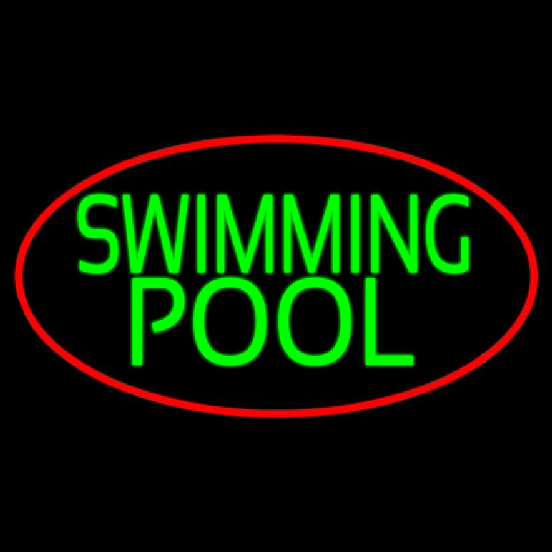 Swimming Pool With Red Border Neonskylt