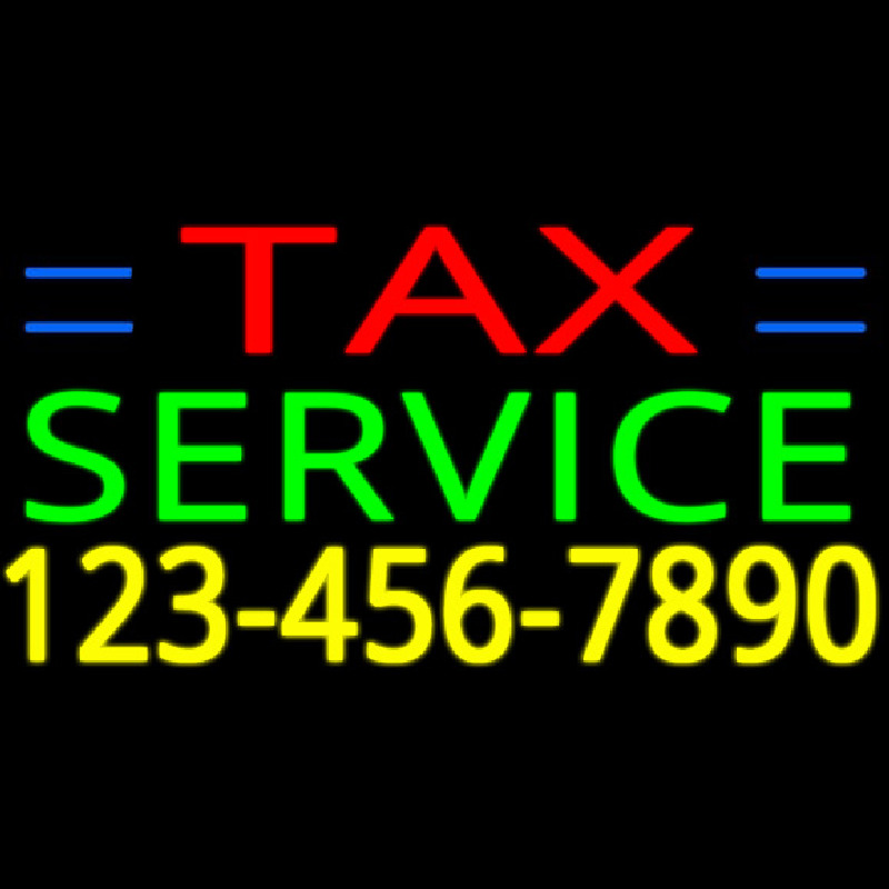 Ta  Service With Phone Number Neonskylt