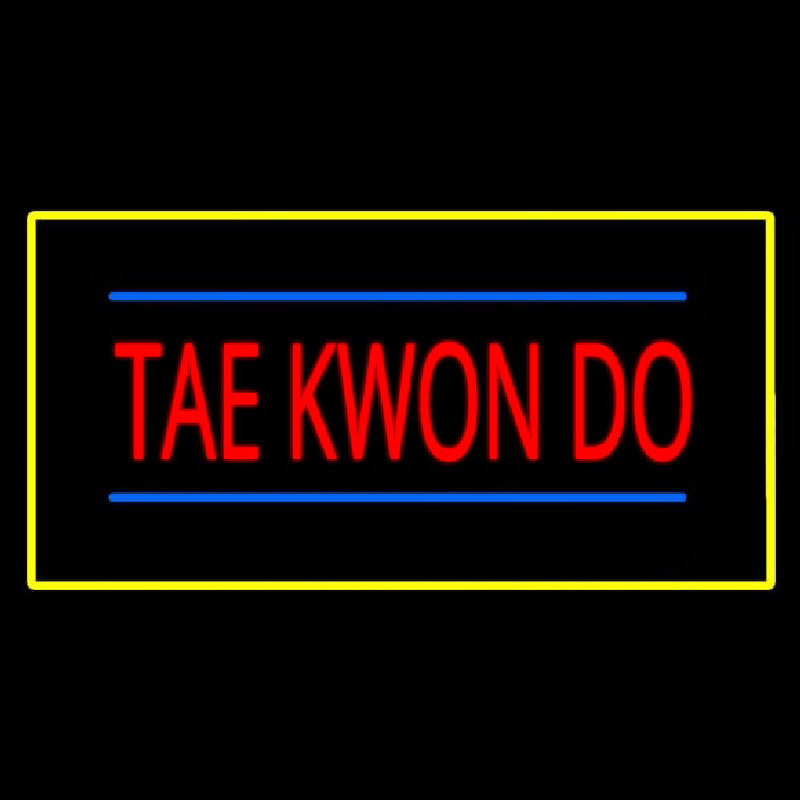 Tae Kwon Do Rectangle Yellow Neonskylt