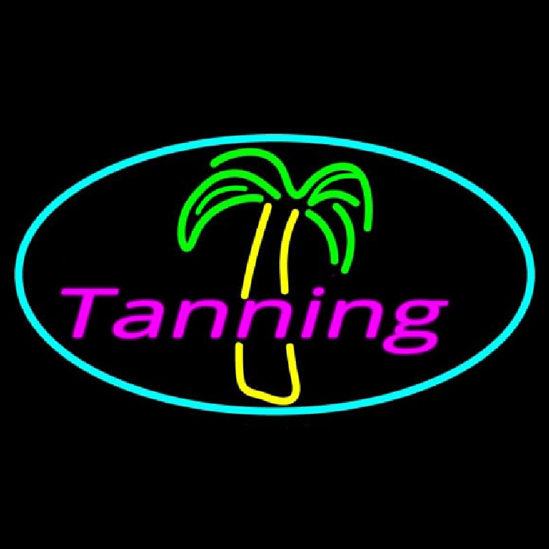 Tanning With Palm Tree Neonskylt