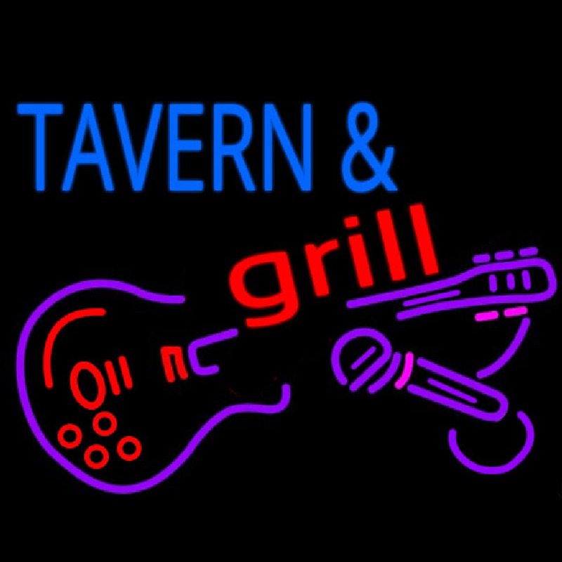 Tavern And Grill Guitar Neonskylt