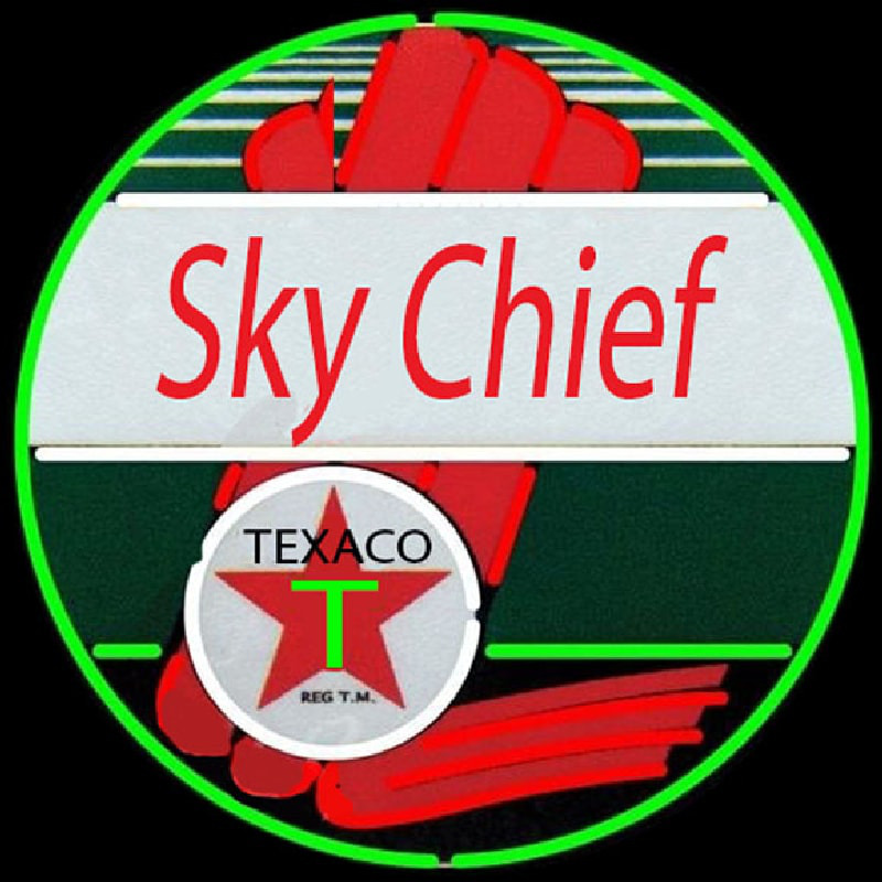 Te aco Sky Chief Gasoline Neonskylt