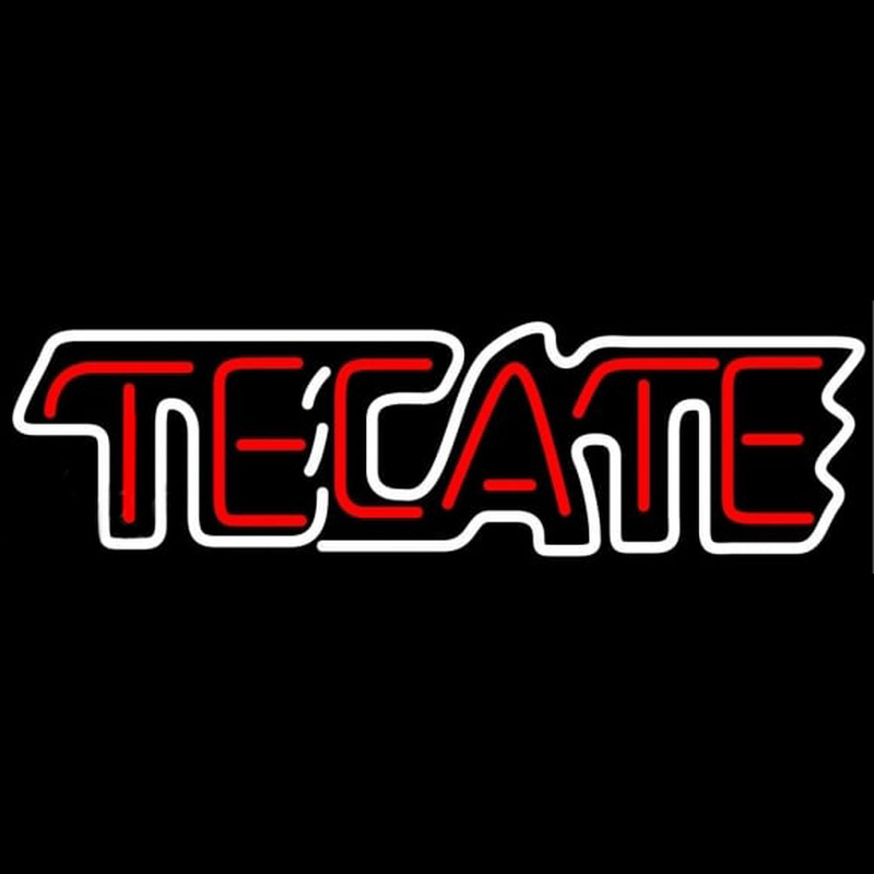 Tecate White Border Beer Sign Neonskylt