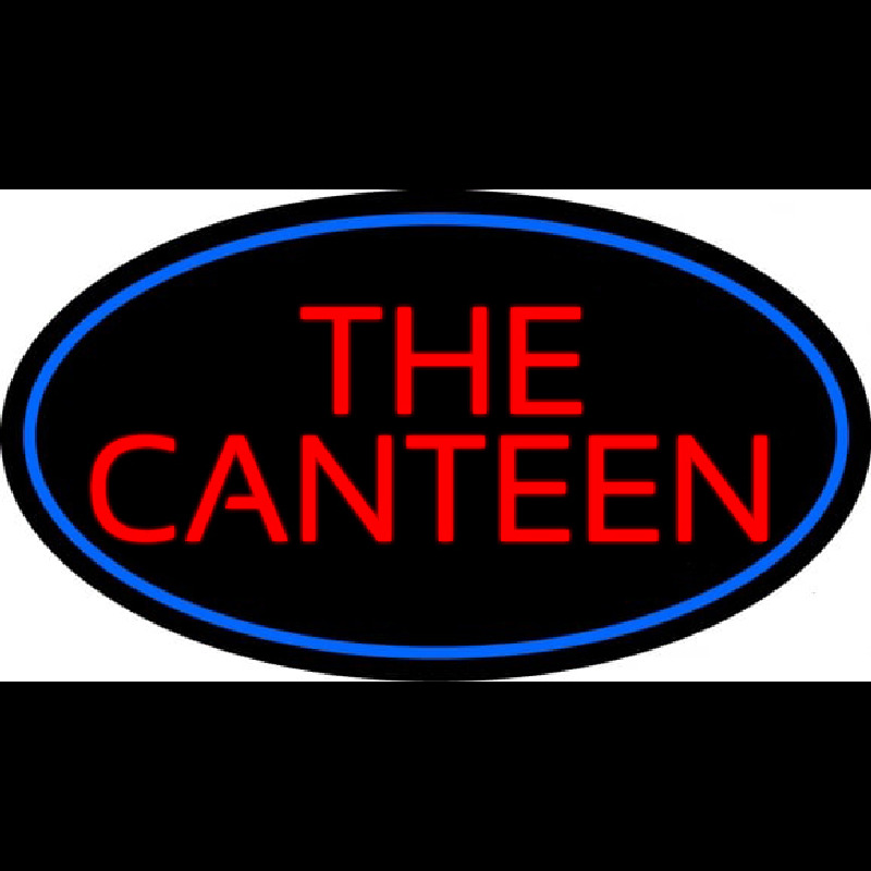 The Canteen With Blue Border Neonskylt