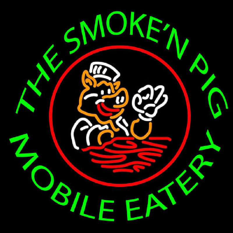 The Smoken Pig Mobile Eatery Neonskylt