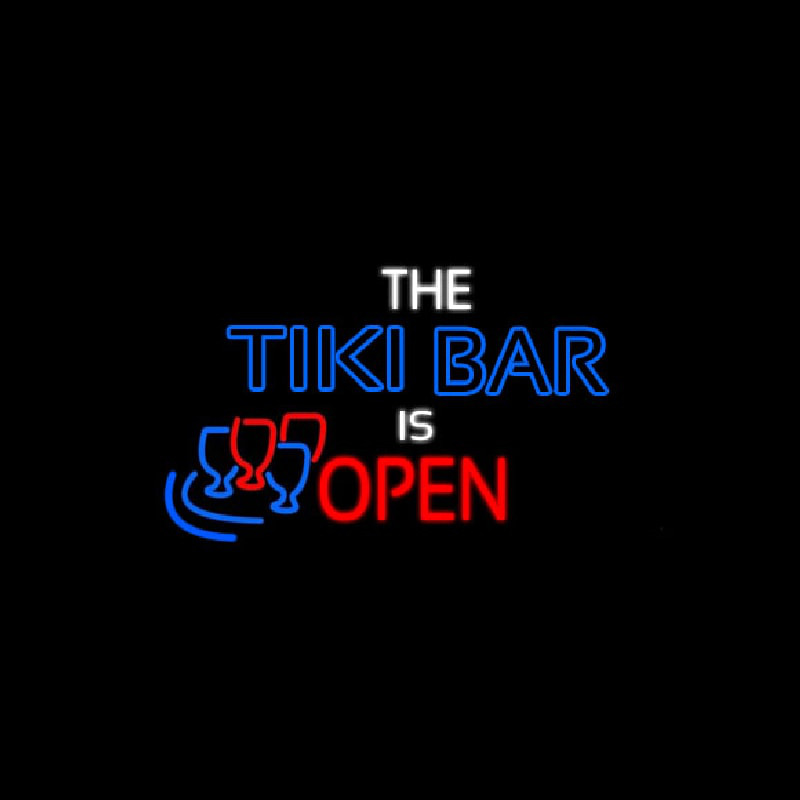 The Tiki Bar Is Open Neonskylt