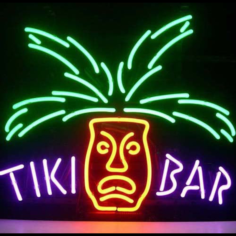 Tiki Bar Paradise Palm Öl Bar Öppet Neonskylt