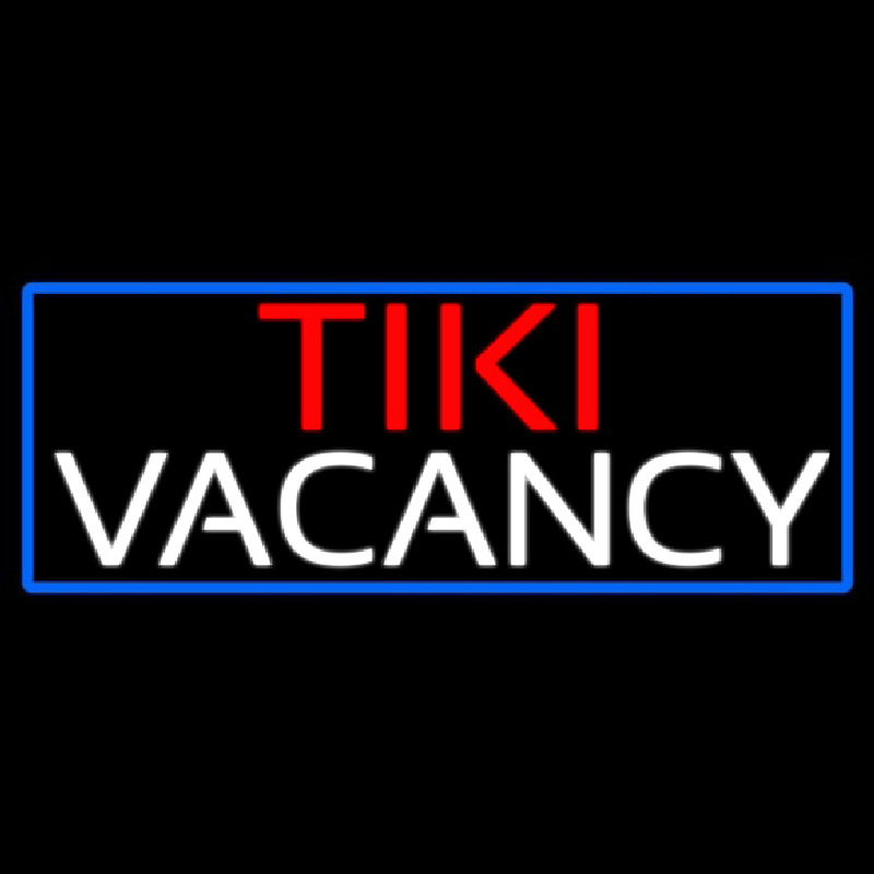 Tiki Vacancy With Blue Border Neonskylt