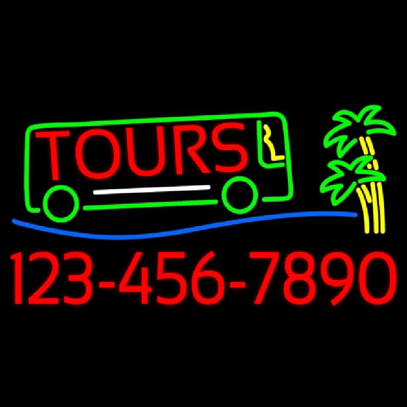 Tours With Phone Number Neonskylt