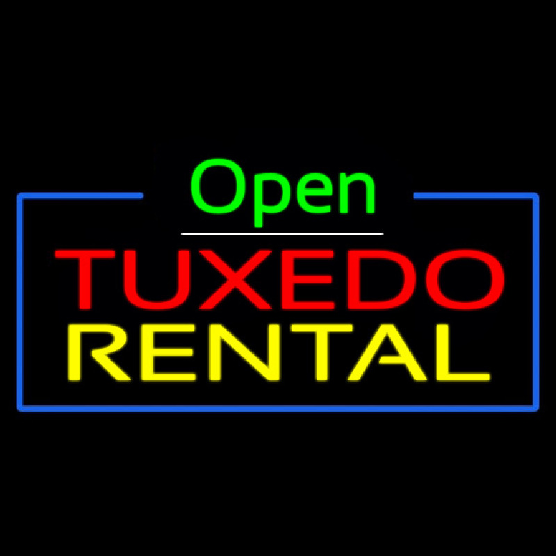 Tu edo Rental Open Green Neonskylt