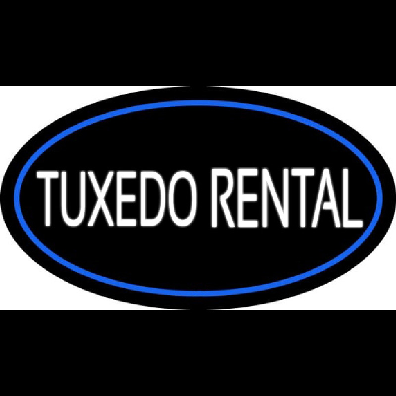 Tu edo Rental Oval Blue Neonskylt