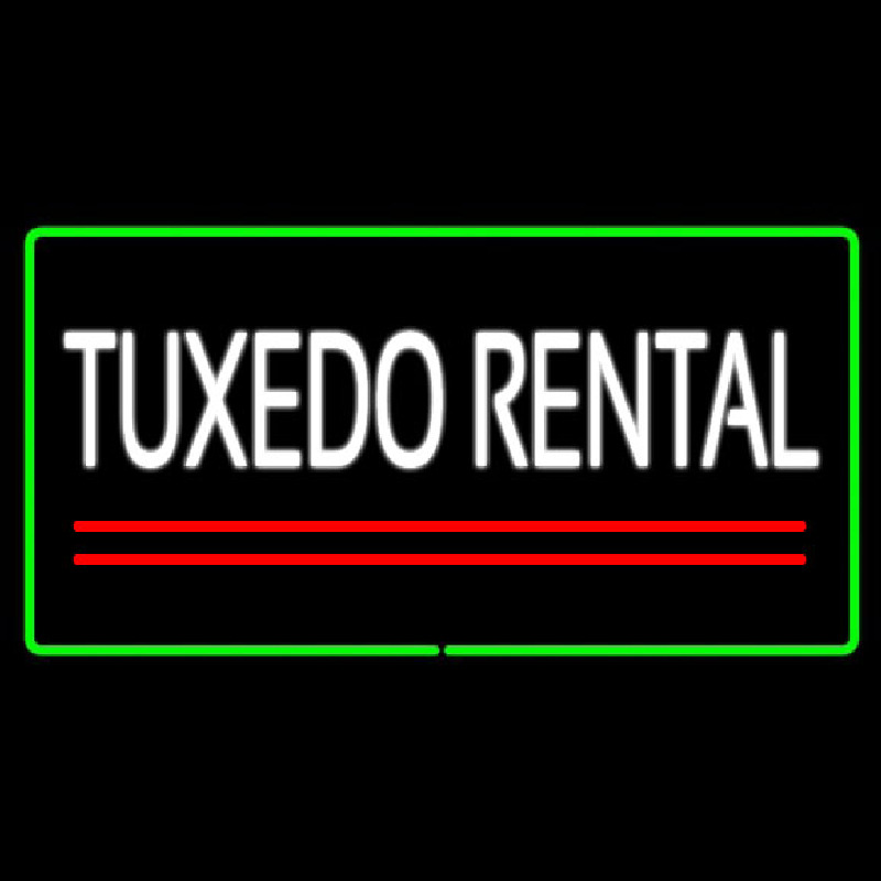 Tu edo Rental Rectangle Green Neonskylt