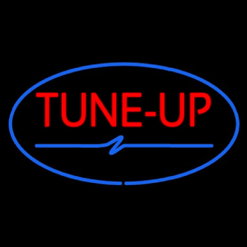 Tune Up Blue Oval Neonskylt