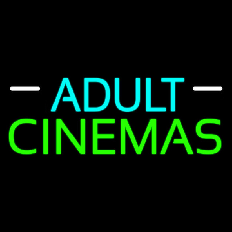 Turquoise Adult Green Cinemas Neonskylt
