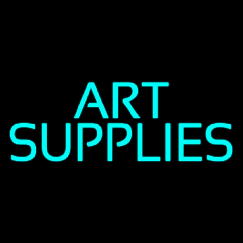 Turquoise Art Supplies 1 Neonskylt