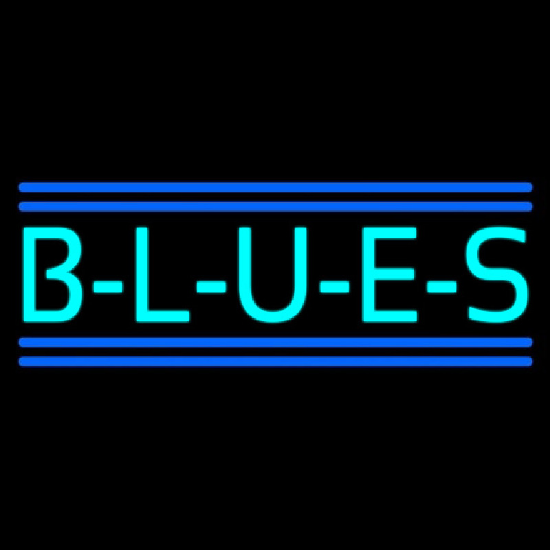 Turquoise Blues Block Neonskylt