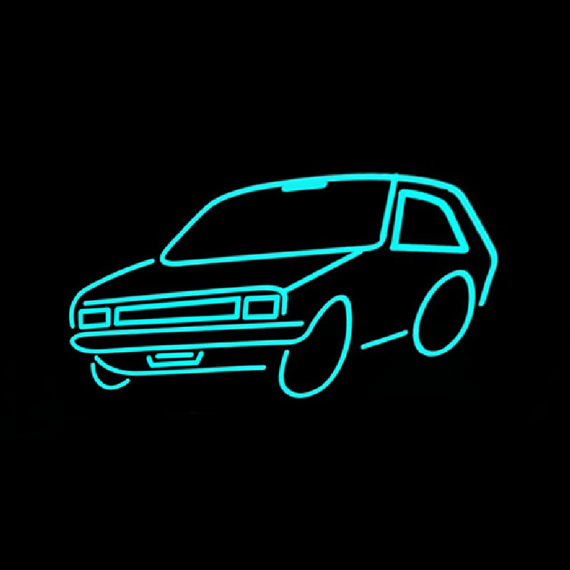 Turquoise Car Logo Neonskylt