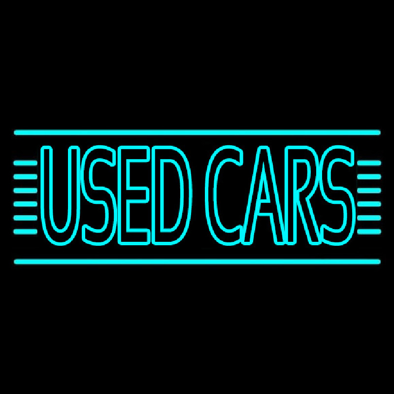 Turquoise Double Stroke Used Cars 1 Neonskylt
