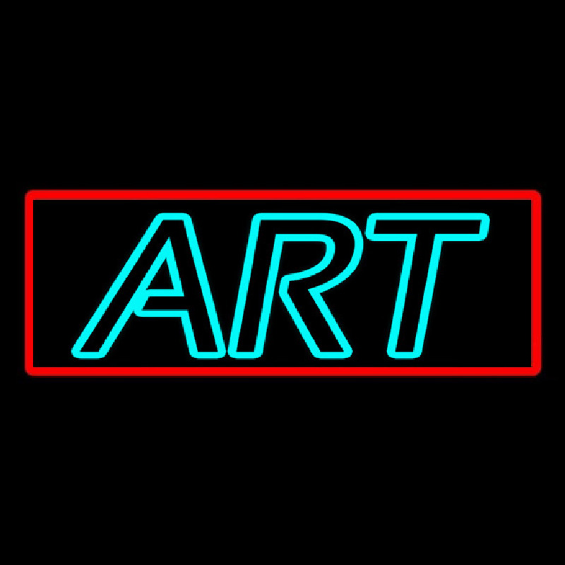 Turquoise Double Stroke With Border Art Neonskylt
