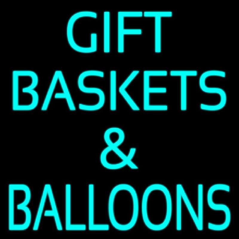 Turquoise Gift Baskets Balloons Neonskylt