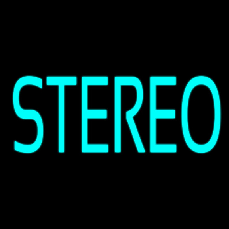 Turquoise Stereo Block Neonskylt