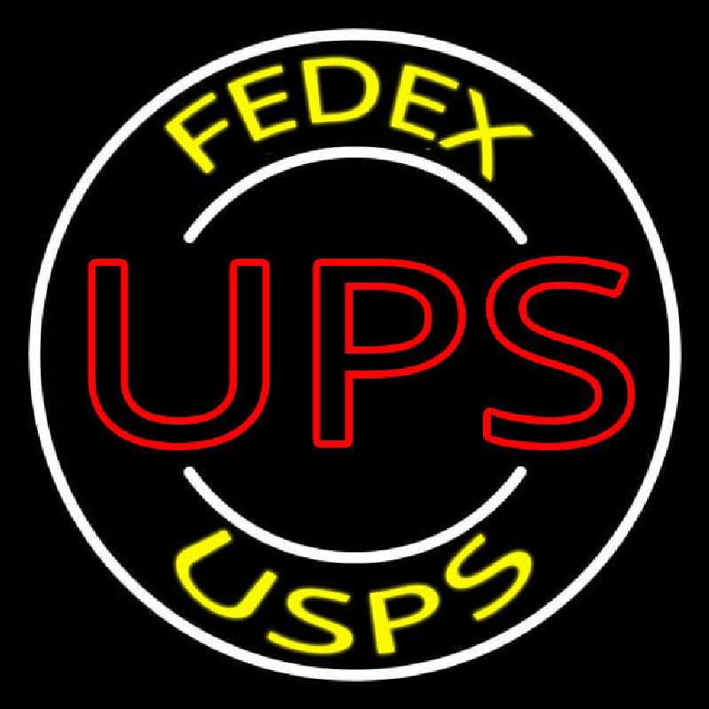 Ups Fede  Usps With Circle Neonskylt