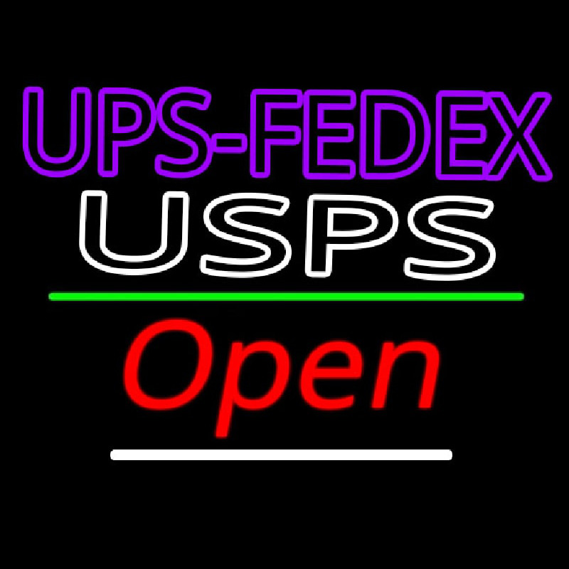 Ups Fede  Usps With Open 3 Neonskylt