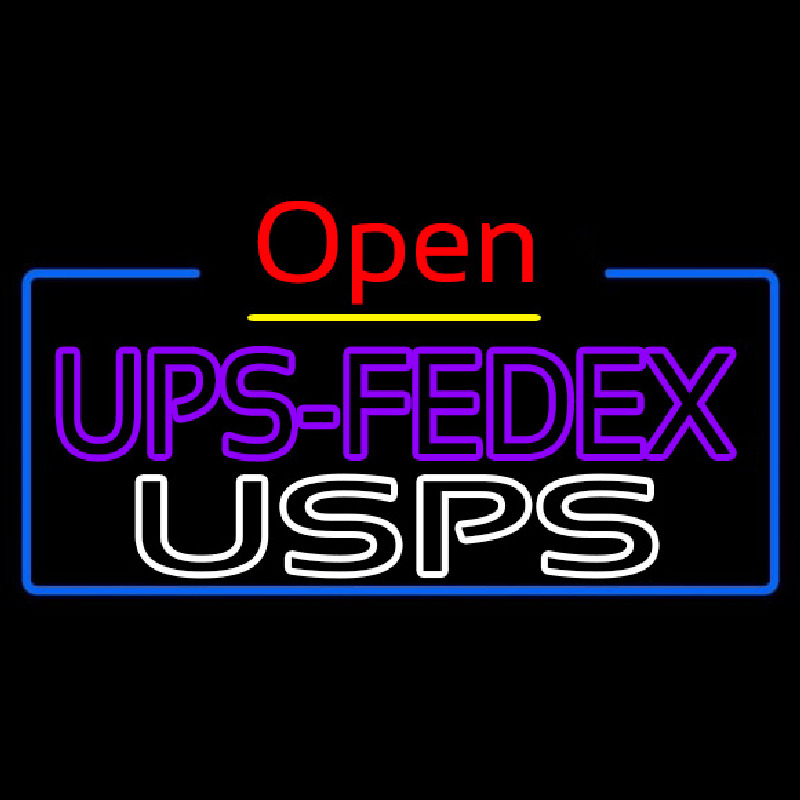 Ups Fede  Usps With Open 4 Neonskylt