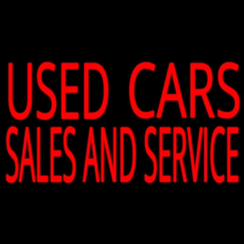 Used Cars Sales And Service Neonskylt