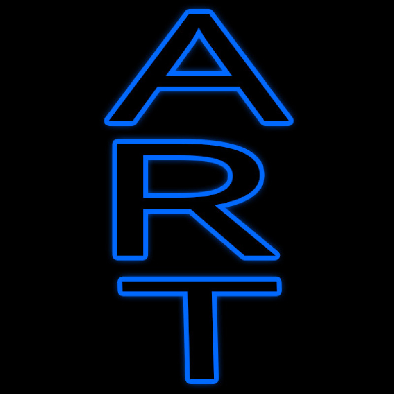 Vertical Blue Art Neonskylt