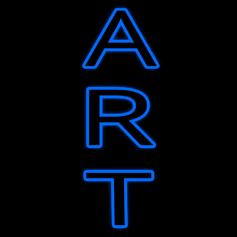 Vertical Blue Double Stroke Art Neonskylt