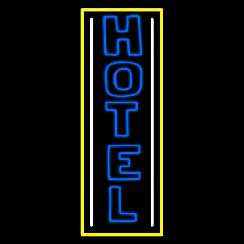Vertical Blue Double Stroke Hotel 1 Neonskylt