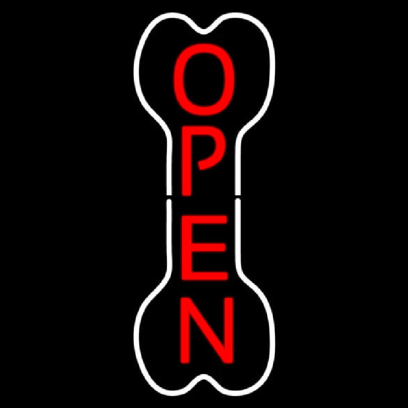 Vertical Bone Logo Open Neonskylt