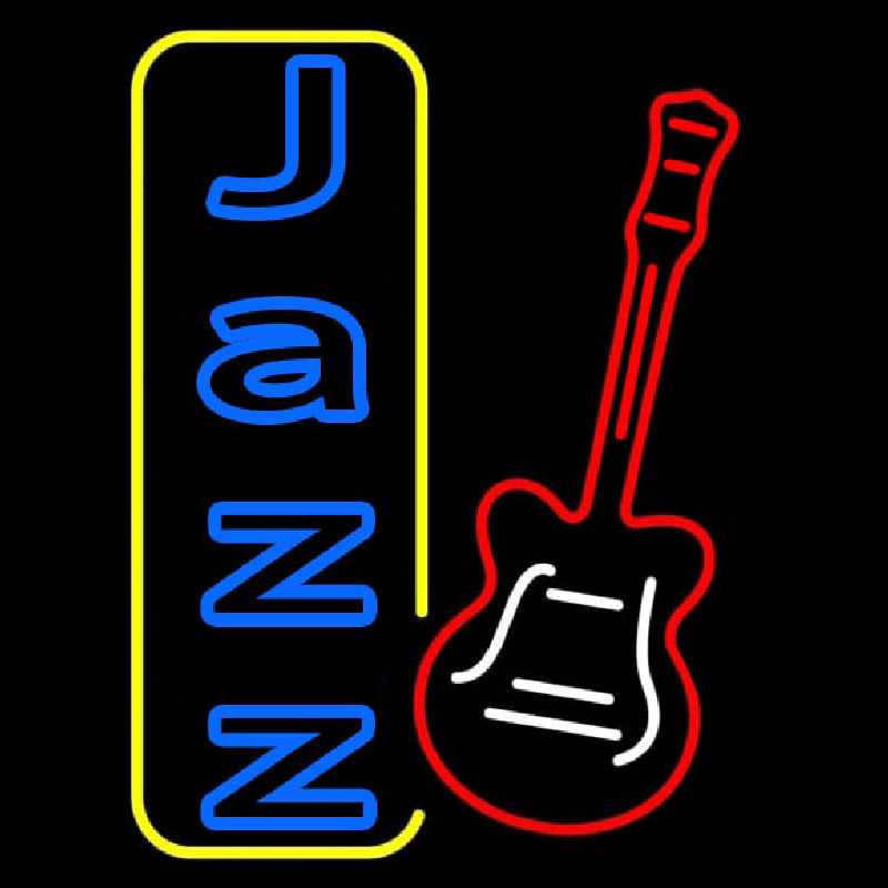 Vertical Jazz With Guitar 1 Neonskylt