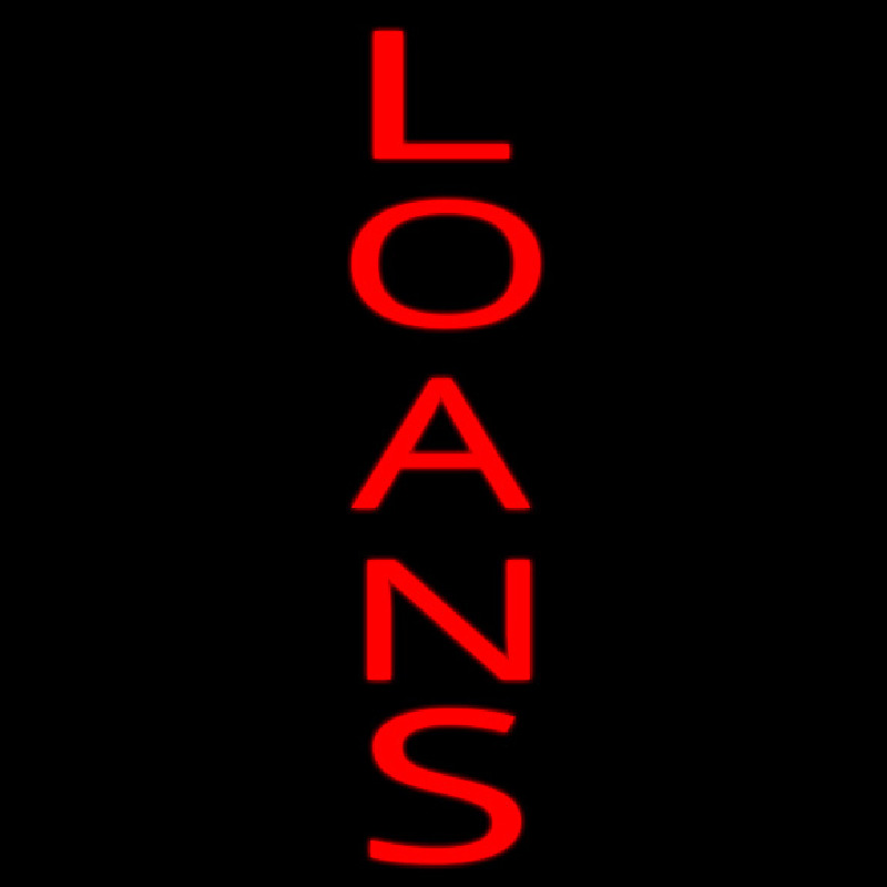 Vertical Red Loans Neonskylt