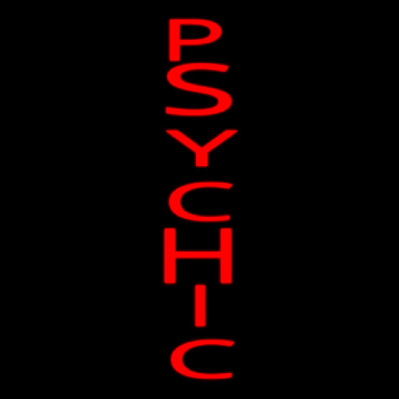 Vertical Red Psychic Neonskylt